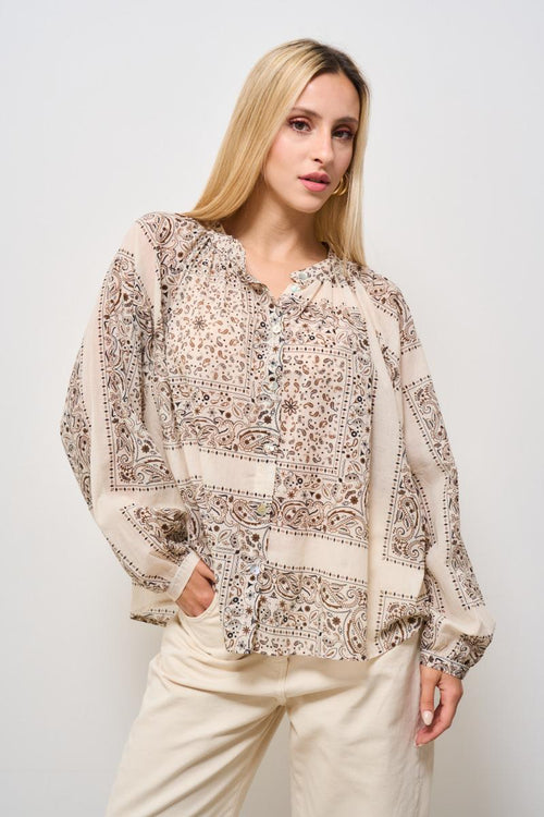 Camicia donna fantasia burro