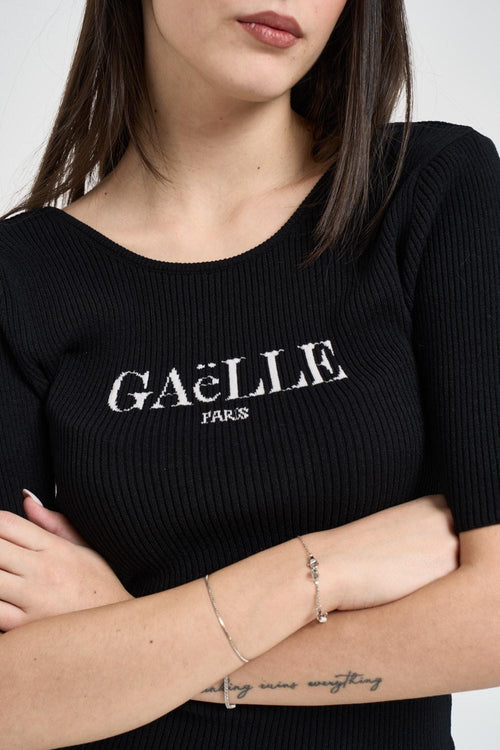 T-shirt donna manica 3/4 nera - 2