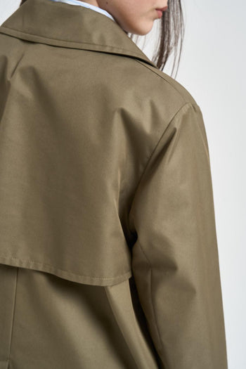 Trench donna Biglia corto verde militare - 6