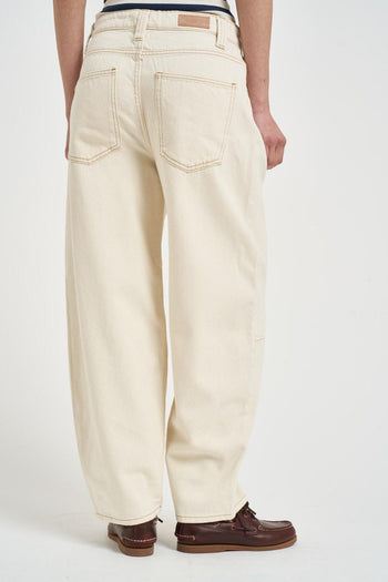 Jeans donna balloon crema - 3
