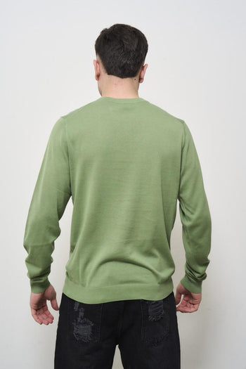 Men's green crew neck sweater - 4