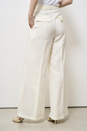 Pantalone donna a palazzo avorio - 6