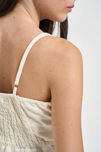 Top donna in lino bianco - 4