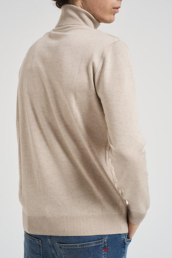 Dolcevita uomo a treccia beige - 3