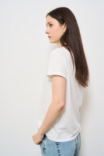 T-shirt donna girocollo bianca - 4