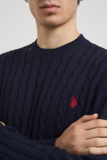 Maglia uomo a trecce blu - 3