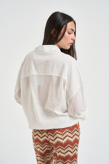 Camicia donna fluida bianca - 4