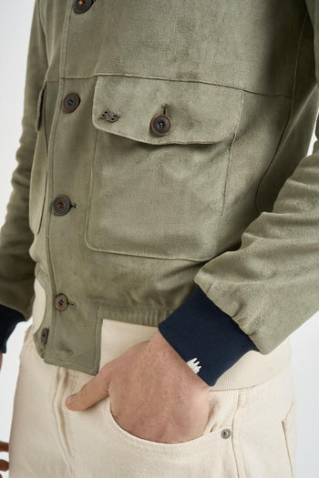 Giubbotto uomo scamosciato verde - 6