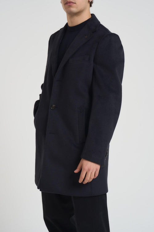 Cappotto uomo monopetto blu notte - 2