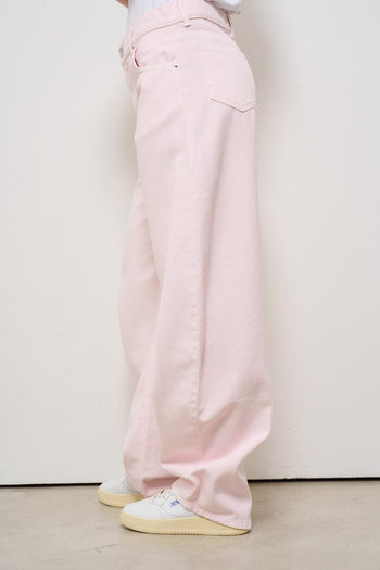 Jeans donna regular in denim rosa - 4