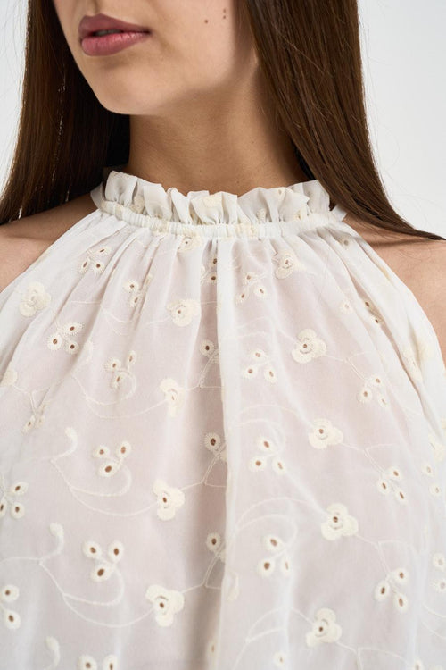 Blusa donna panna con ricami - 2