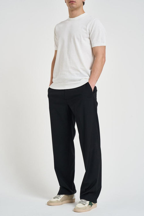 T-shirt uomo girocollo in maglia bianca - 1