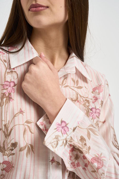 Camicia donna floreale rosa - 2