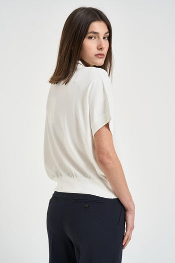 Polo donna manica corta bianca - 5