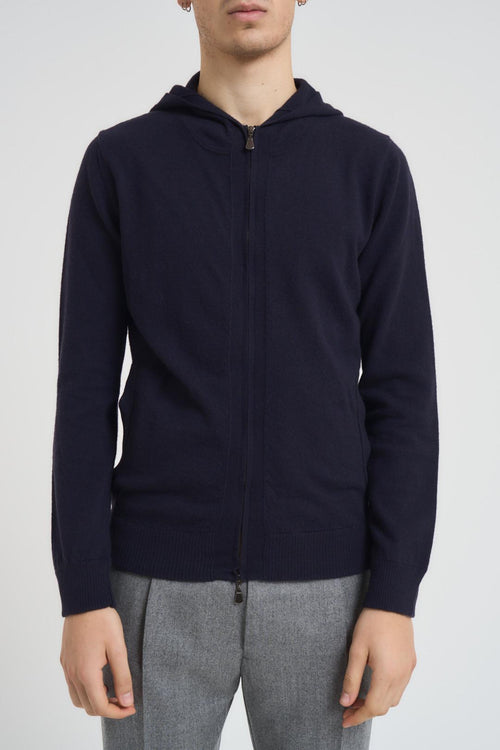 Maglia uomo con cappuccio blu