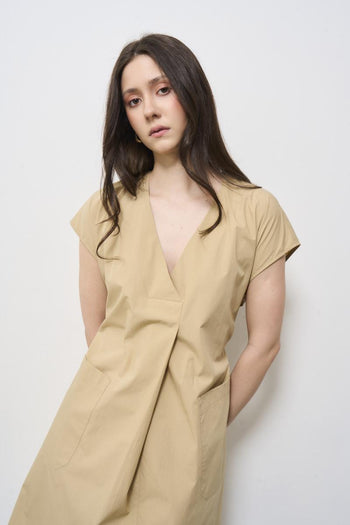 Beige women's dress - 4