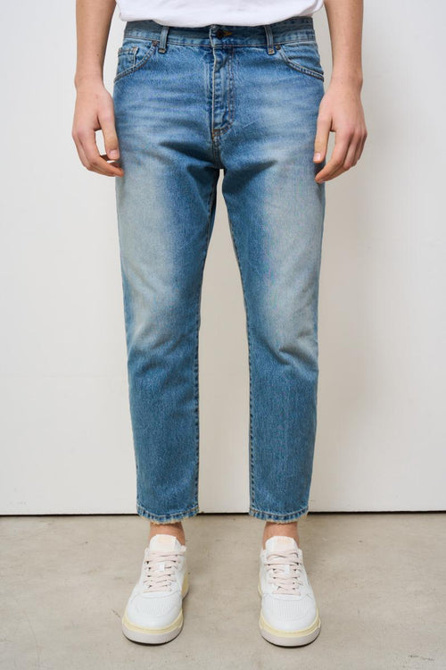 Jeans uomo regular in denim medio