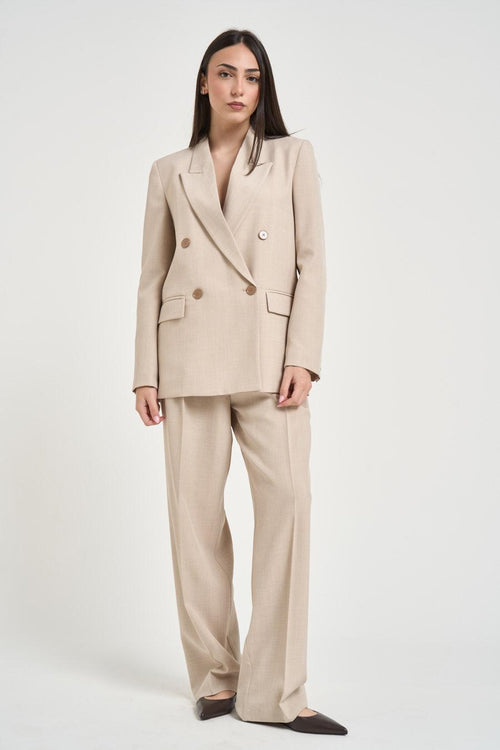 Giacca donna doppiopetto beige