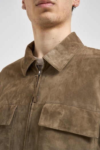 Giacca uomo in suede marrone - 4