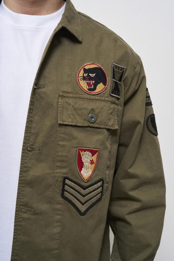 Giubbotto uomo a camicia verde militare - 3