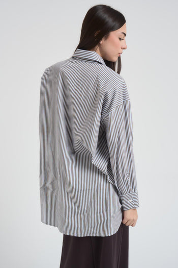 Camicia donna a righe moro - 5