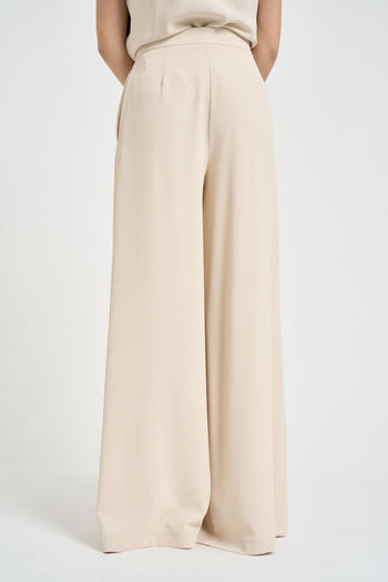 Pantaloni donna a palazzo burro - 3