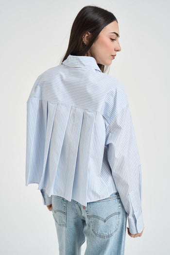 Camicia donna Eden a righe celeste - 4