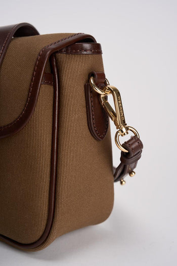 Borsa a tracolla in canvas marrone - 6