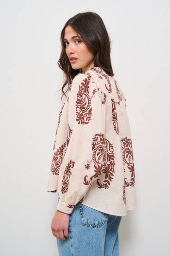 Blusa donna fantasia rosa - 5