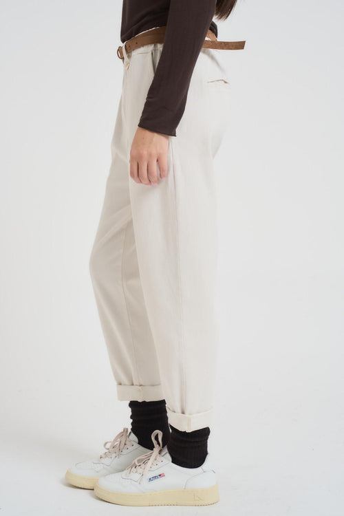 Pantalone donna regular panna - 2