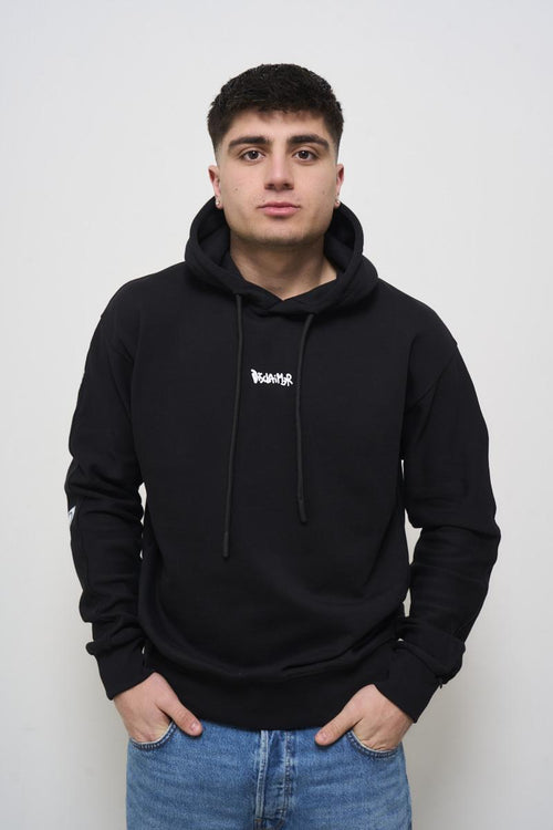 Felpa uomo con cappuccio nera
