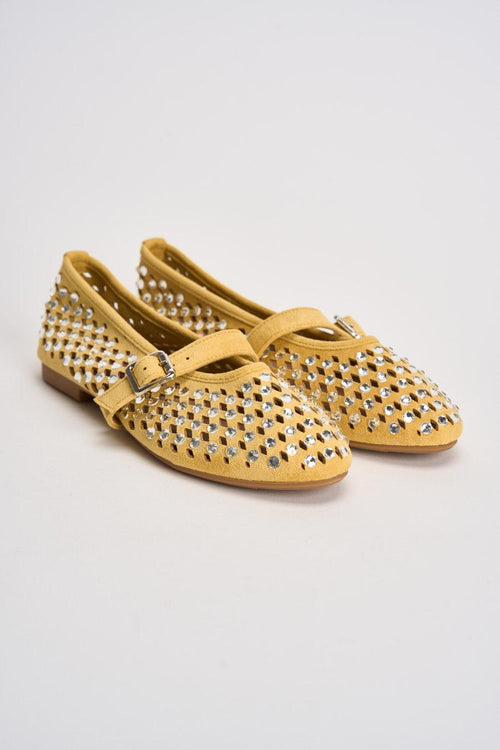 Ballerina donna con strass gialla - 2
