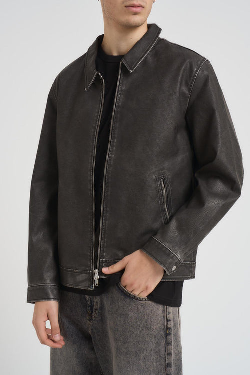 Giubbotto uomo in pelle nero - 2