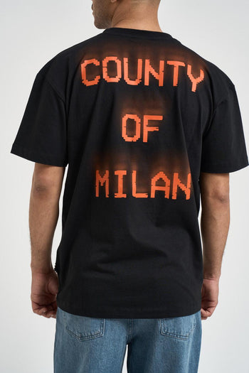 T-shirt uomo girocollo nera con stampa - 3