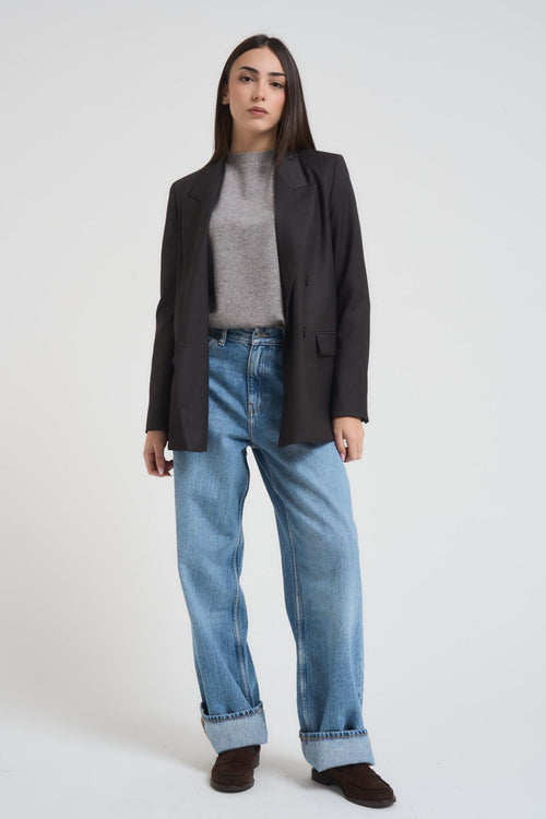 Giacca donna doppiopetto antracite