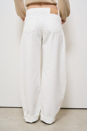 Jeans donna regular in denim bianco - 4