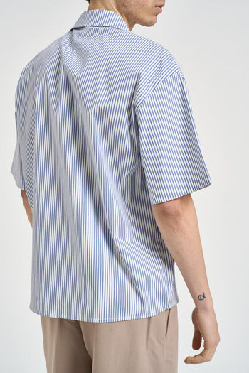 Camicia uomo a righe bianco e blu - 3