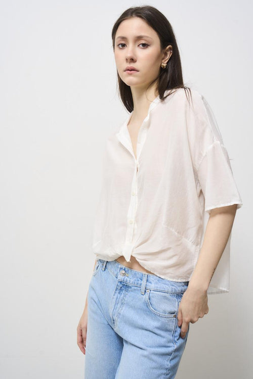 Camicia donna in mussola bianca