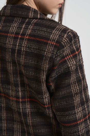 Giacca donna in check marrone - 5