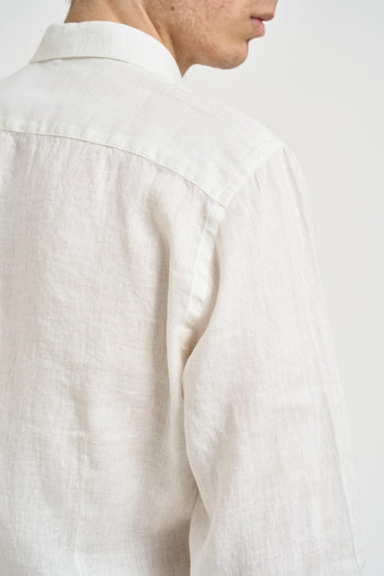 Camicia uomo in lino bianca - 5