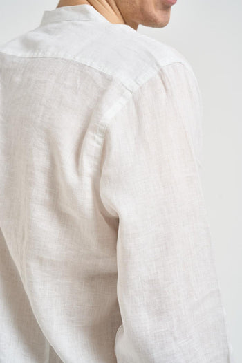 Camicia uomo collo alla coreana bianca - 4