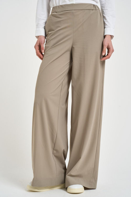 Pantalone donna gamba larga sabbia