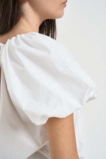 Blusa donna manica corta bianca - 4
