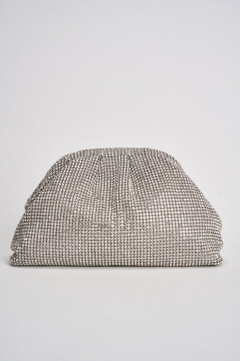 Pochette donna con strass argento - 4
