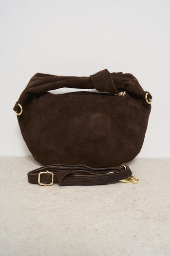 Borsa donna scamosciata marrone - 5