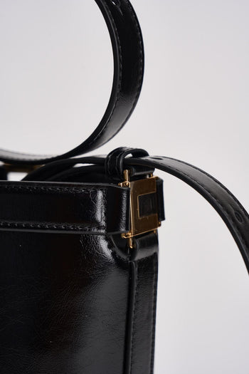Borsa donna a secchiello nera - 5