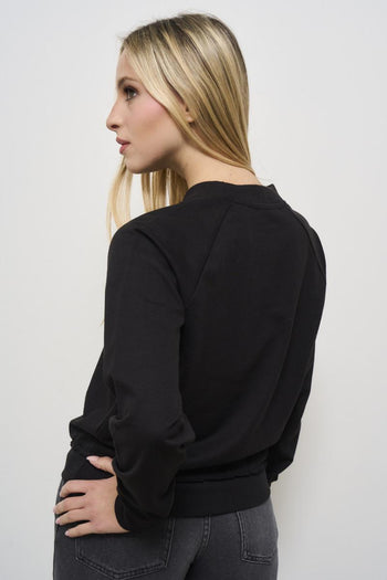 Women's sweatshirt with black rhinestones - 6