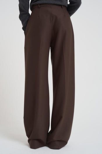 Pantalone donna a palazzo marrone - 3