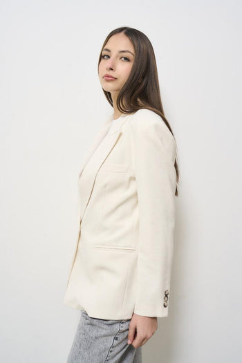 Women's single-breasted cream jacket - 4