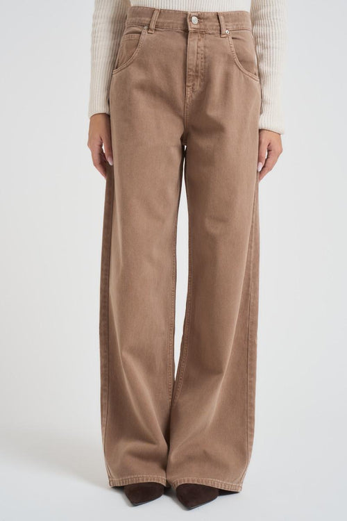Jeans donna a palazzo Mia cammello - 2